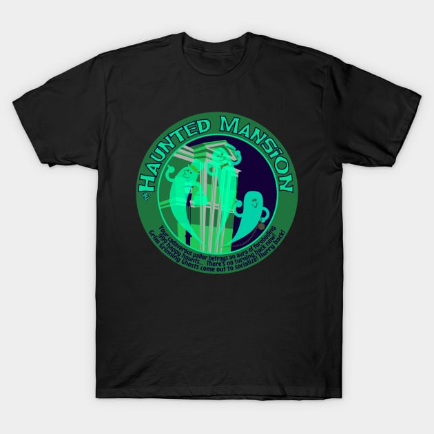 Haunted Mansion (spooky green) T-Shirt by brodiehbrockie